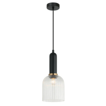 VINTAJ Clear Ellipse Shape Ribbed Glass Pendant Lights VINTAJ12