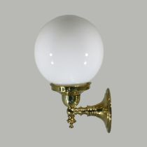 Koscina 1 Light Wall Light - 6" Opal Gloss Sphere / Polished Brass