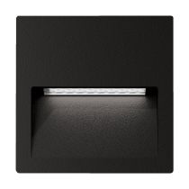 Zac-4 4W LED 240V Square Recessed Light Black / Warm White - 19735