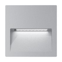 Zac-4 4W LED 240V Square Recessed Light Silver / Warm White - 19739	