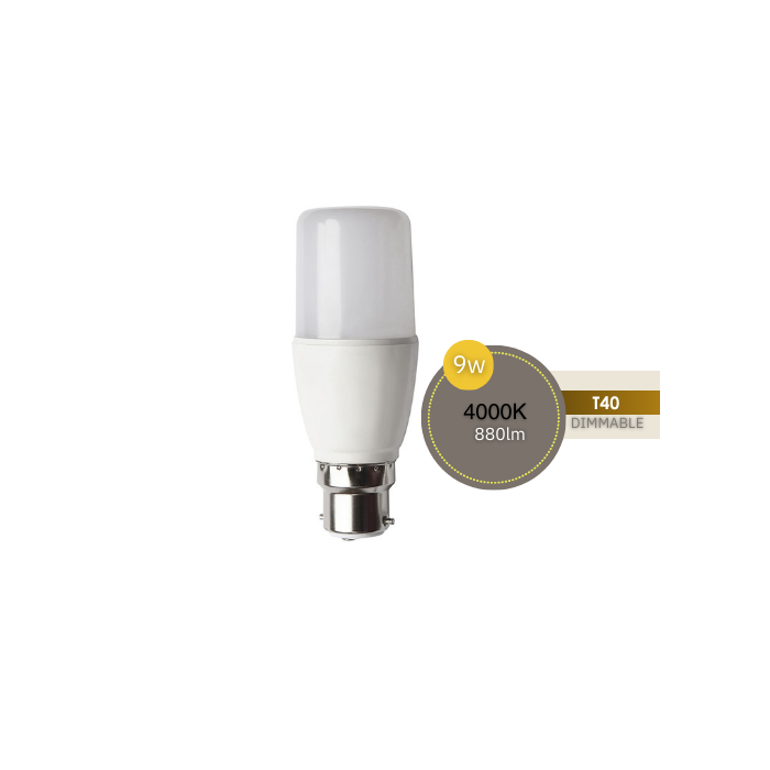 T40 9W BC CFL STICK 4000K DIMMABLE LUS21024