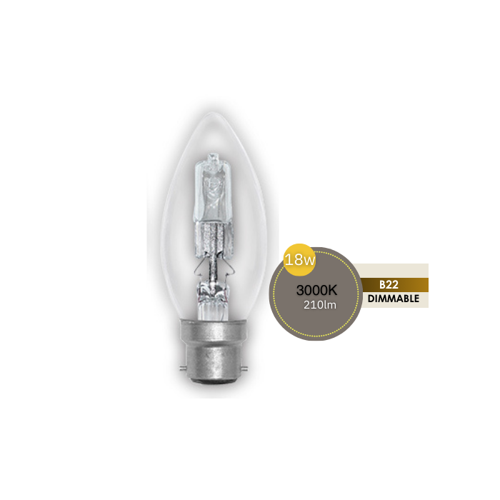 CANDLE 18W BC CLEAR HALOGEN LUS30100
