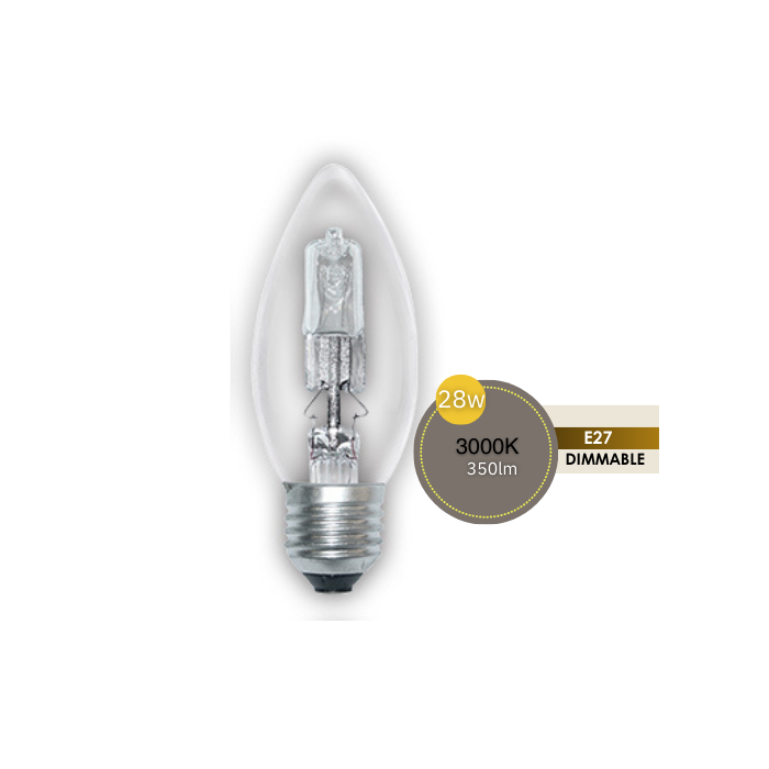 CANDLE 28W ES CLEAR HALOGEN LUS30106