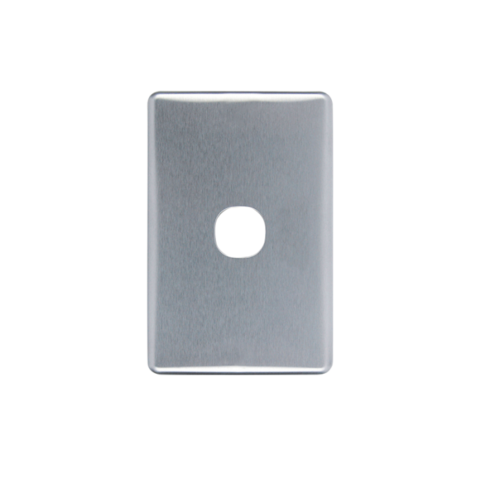 Switch Plate Covers, Metal Finishes Available To Suit Most Covers, Switch Cover - 1 Gang. BRUSHED CHROME