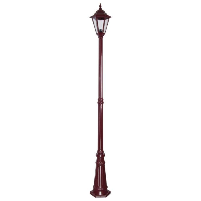 Turin Single Head Tall Post Light Burgundy - 15460	