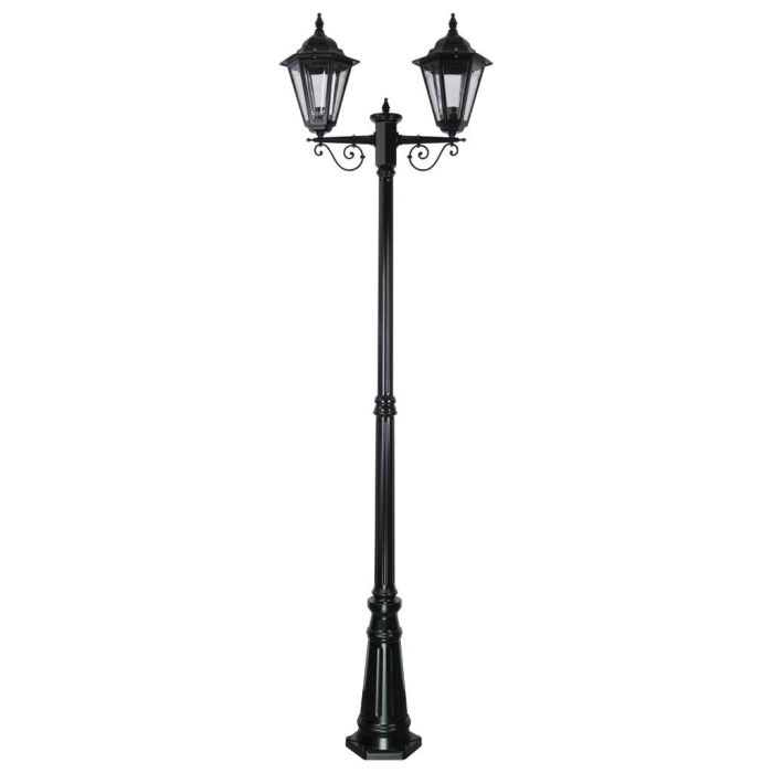 Turin Twin Head Tall Post Light Black - 15465	