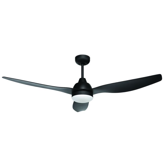 BAHAMA 52" CEILING FAN WITH LIGHT-BLACK WITH BLACK FINISH BLADES 19588/06 BRILLIANT LIGHTING