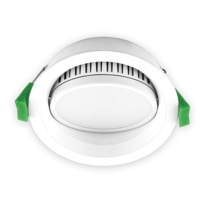 DECO-13 Round 13W Dimmable LED Tricolour Tiltable IP44 Downlight WHT DALI  21667