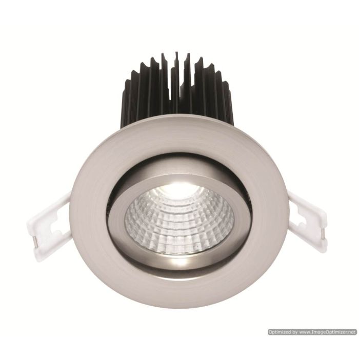Mercator Lighting Gizmo 12W LED Gimble Downlight 5000K. IC rated. Dimmable. Brushed Chrome MD640S/5
