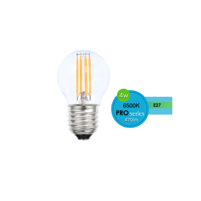 FANCY ROUND CLEAR 4W E27 DIMMABLE 6500K LUS20235