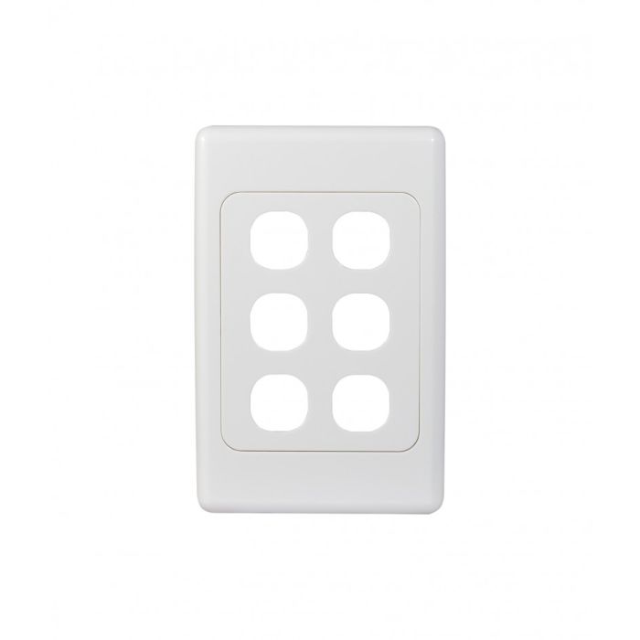 Cougar Switch Plate Vertical 6 Gang (COSWPV6G) GSM