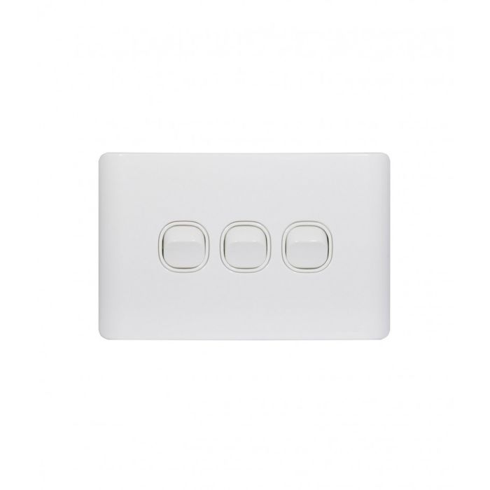 Leopard Switch Horizontal 3 Gang 16AX/20A 250V (LESW3G) GSM