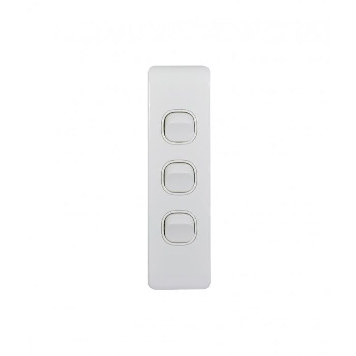 Leopard Switch Vertical Architrave 3 Gang 16AX/20A 250V (LESWVA3G) GSM
