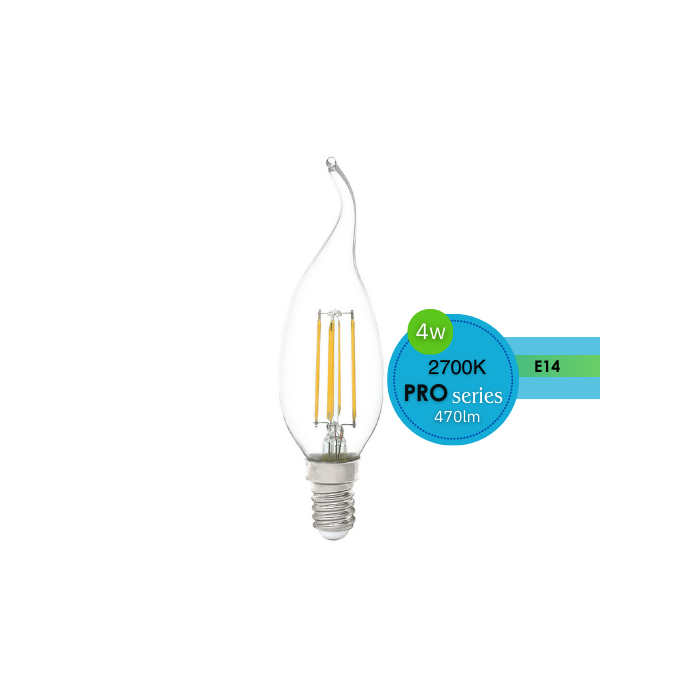 CANDLE CLEAR 4W E14 DIMMABLE 2700K FLAME LUS20250