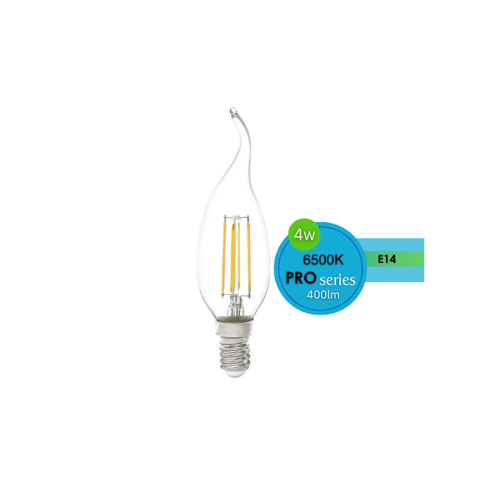 CANDLE CLEAR 4W E14 DIMMABLE 6500K FLAME LUS20252