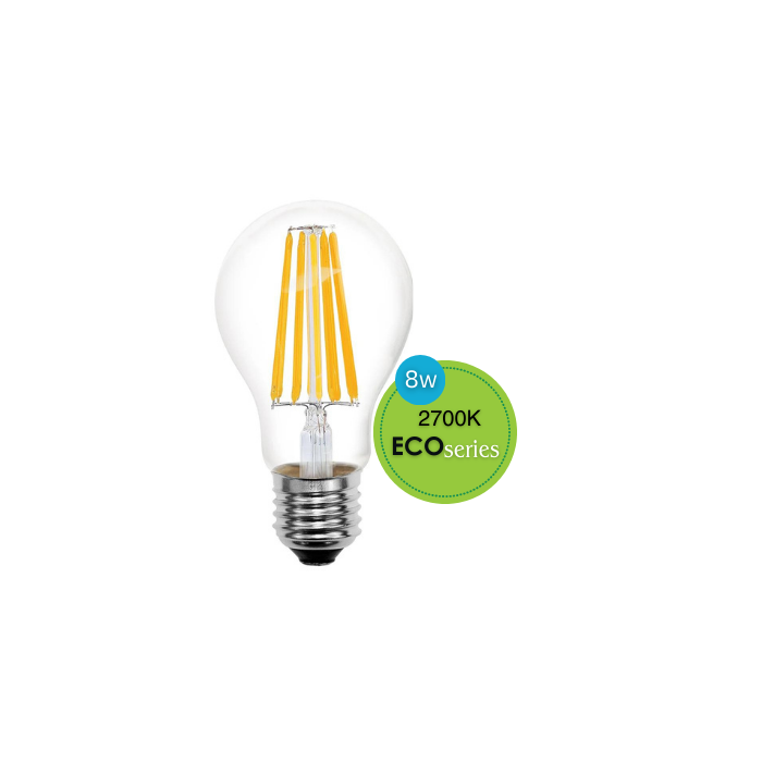GLS LED 240V 8W ES CLEAR 2700K NON DIMMABLE LUS20500