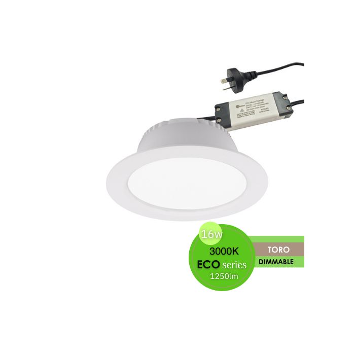 LUSION TORO DOWNLIGHT 16W KIT 160MM 3000K DIMMABLE LUS50062