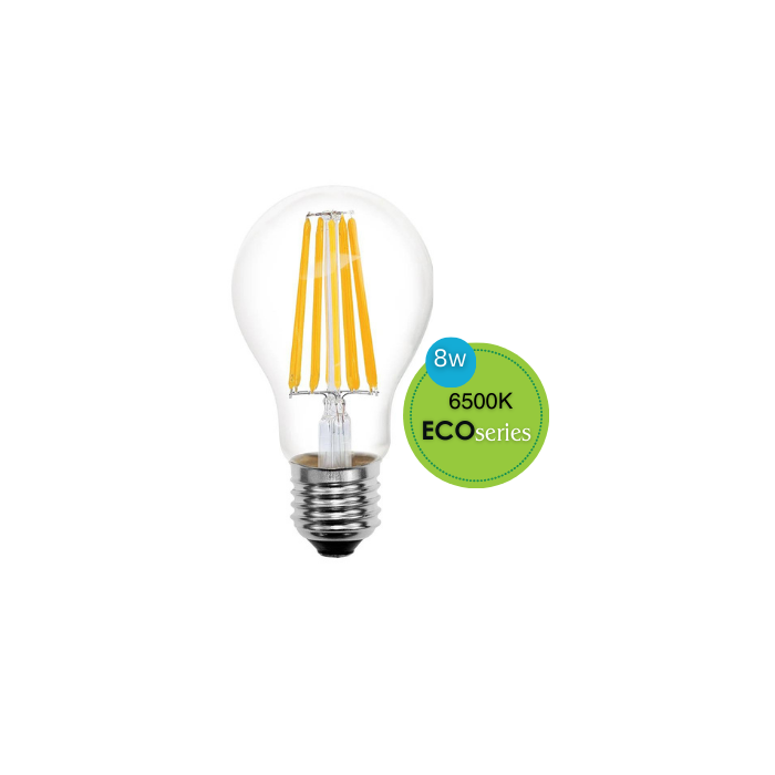 GLS LED 240V 8W E27 CLEAR 6500K NON DIMMABLE LUS20502