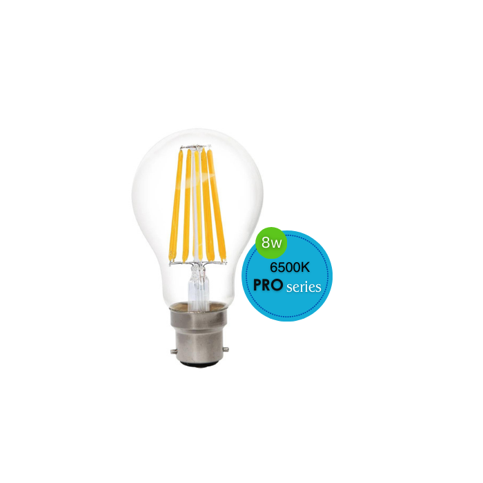 GLS LED 240V 8W B22 CLEAR 6500K DIMMABLE LUS20511