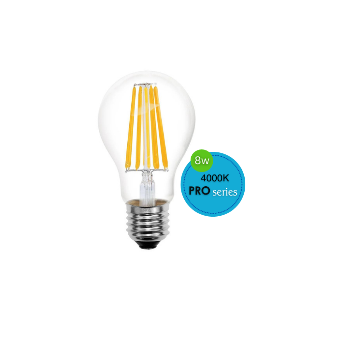 GLS LED 240V 8W E27 CLEAR 4000K DIMMABLE LUS20512