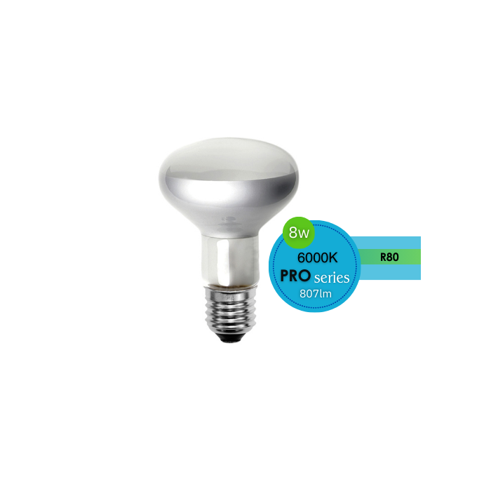 R80 REFLECTOR LED CLEAR 8W ES 6000K DIMMABLE LUS20918