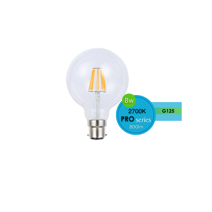 G125 8W B22 LED 2700K DIMMABLE LUS20961
