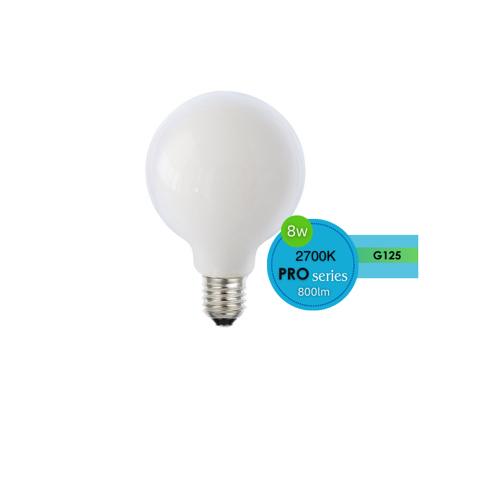 G125 8W ES LED 2700K OPAL DIMMABLE LUS20982