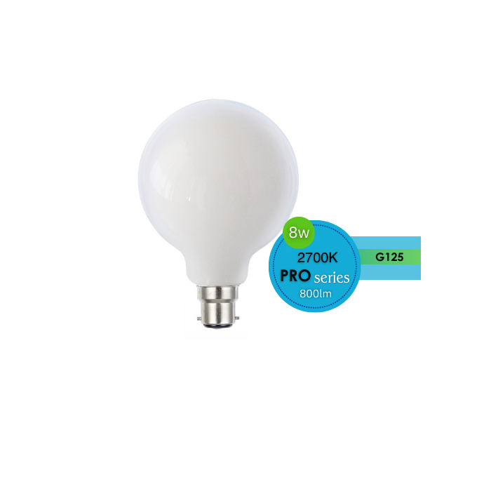 G125 8W ES LED 2700K OPAL DIMMABLE LUS20983