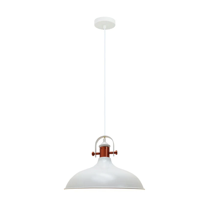 PENDANT ES 72W MATT WH DOME with Copper Plating NARVIK1 Cla Lighting