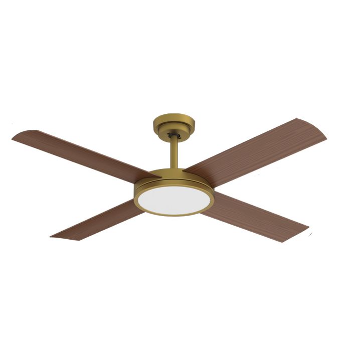 Revolution 3 52" 24W LED Dimmable AC Ceiling Fan Antique Brass / Cool White - A3186