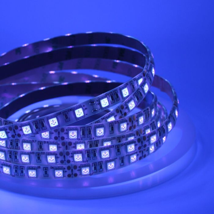 12V Blacklight Blue LED Strip 5m UV 395-405NM 5050 SMD 300 LED Strip Light Waterproof - ELE300L12VBB5M