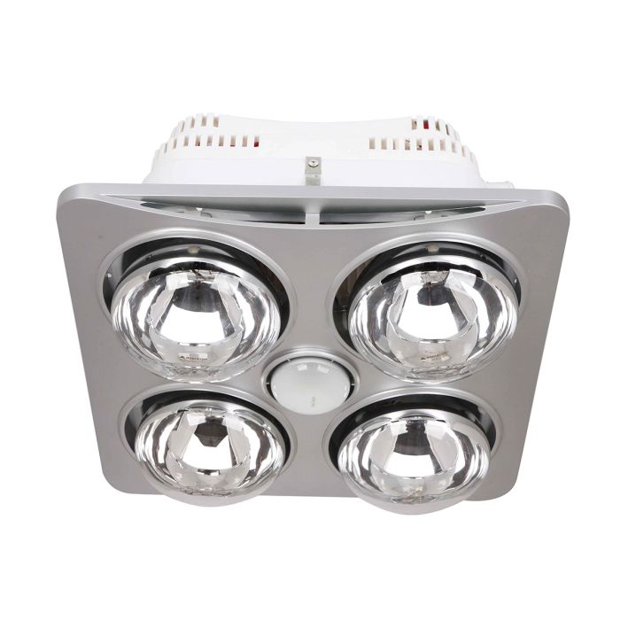 Ardene Quattro Bathroom Heater/Light/Exhaust Fan 3-in-1 Silver - BS124CSWSL