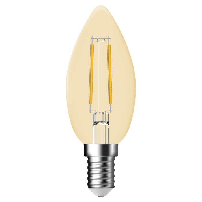 Deco E14 C35 Dim 2500 Kelvin 400 Lumen Light Bulb Gold colour-2080091458