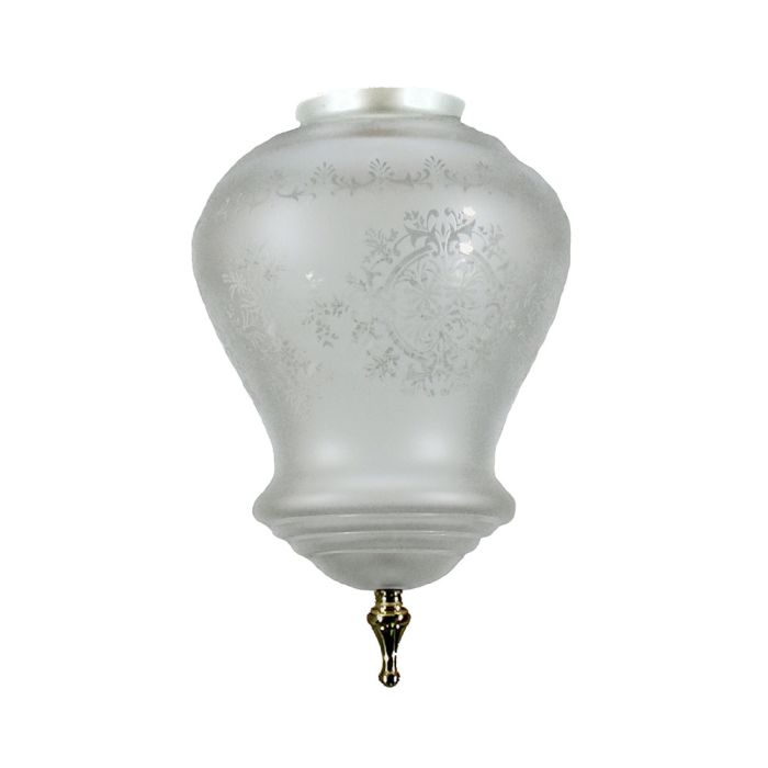 Cambridge Large Glass - Frost Etched / Polished Brass Finial