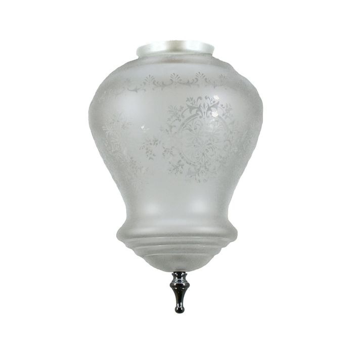 Cambridge Large Glass - Frost Etched / Chrome Finial