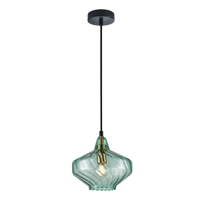 CAMPANA: Interior Wine Glass Shape Ribbed Pendant Lights Green CAMPANA4