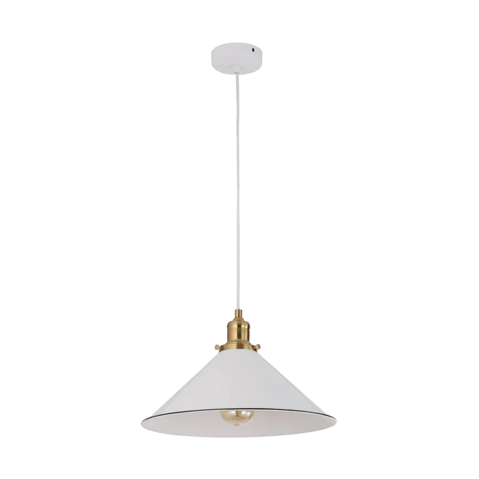 CEREMA: Interior White with Antique Brass & Black Highlight Coolie Pendant Light- CEREMA3