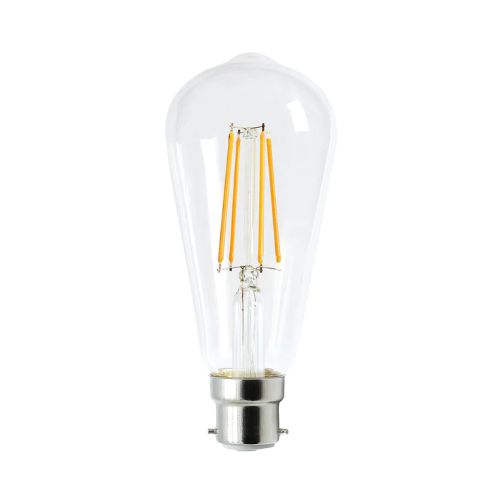 ST64 Pear Shape LED Filament Dimmable Globes Clear Diffuser (8W)-CF26DIM