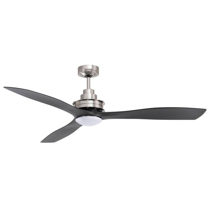 Clarence Ceiling Fan with LED Light by Mercator 56″ in Brushed Chrome- FC768143BC