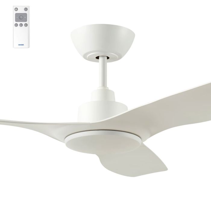 White Ventair DC 3 48" Indoor/Outdoor Ceiling Fan and Remote