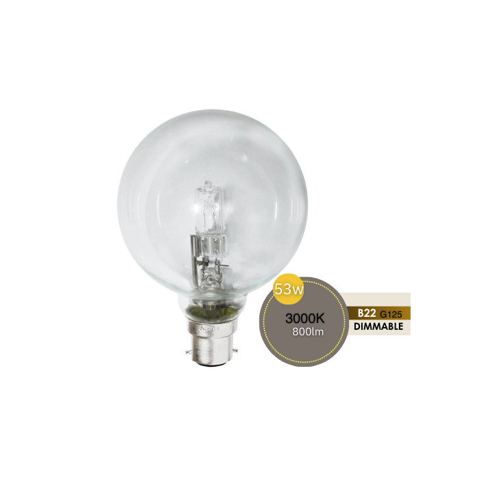 SPHERICAL 52W G125 BC CLEAR HALOGEN LUS30308