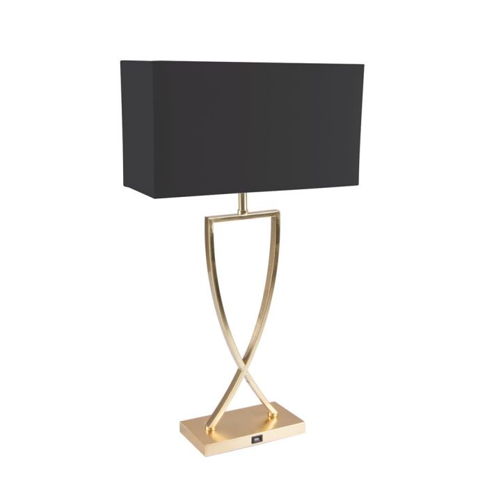 GIANA-TL TABLE LAMP USB 1XE27 240V SATIN BRASS  22542