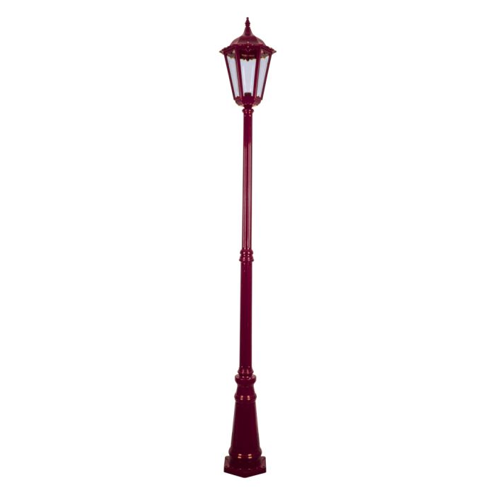 Chester Single Head Tall Post Light Large Burgundy - 15094	