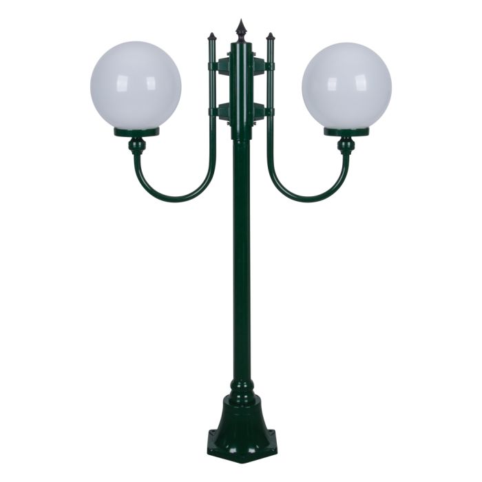 Lisbon Twin 25cm Spheres Curved Arms Short Post Light Green - 15689	