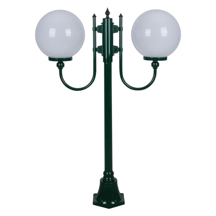 Lisbon Twin 30cm Spheres Curved Arms Short Post Light Green - 15695	