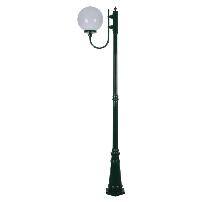 Lisbon 30cm Sphere Curved Arm Tall Post Light Green - 15731	