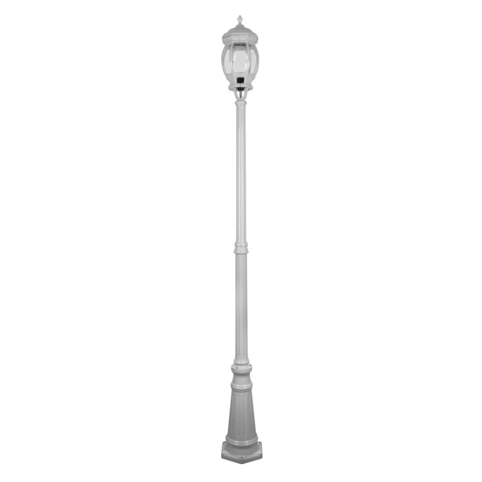 Vienna Three Head Curved Arm Tall Post Light White - 16015