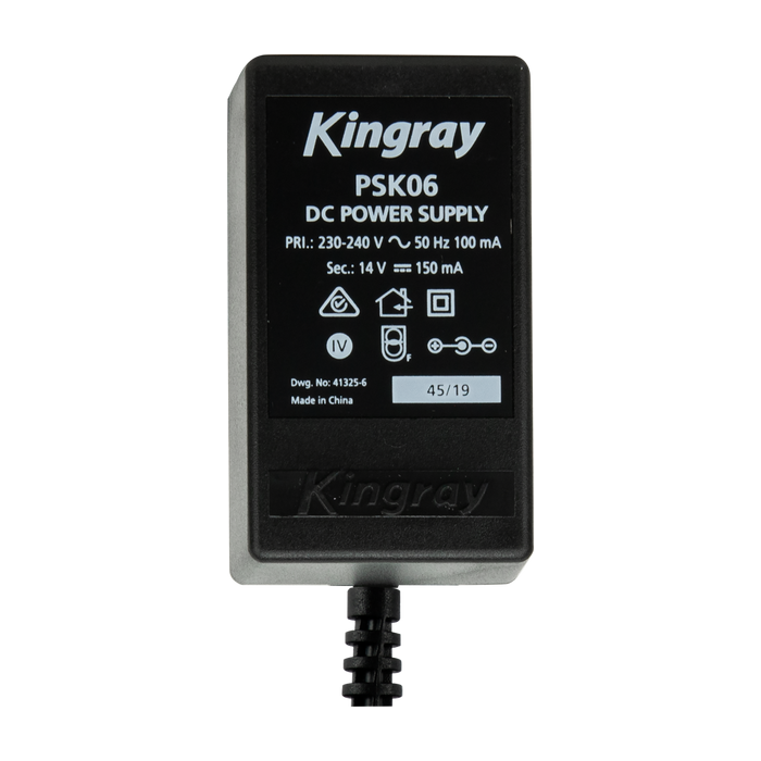 Kingray PSK06 14V DC 150mA Plug Pack with Belling Lee (PAL) connection on power injector