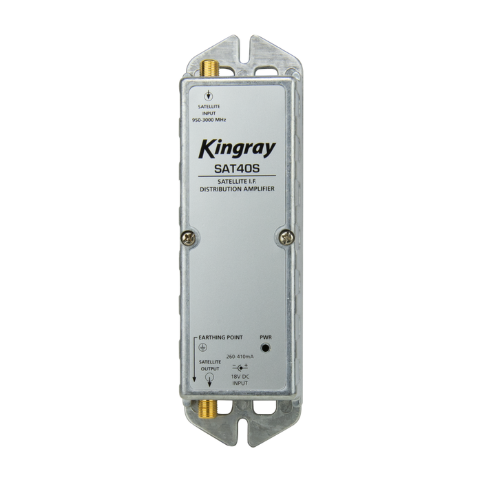 Kingray SAT40S 40dB Gain Distribution Amplifier, Single Input, 950-2400MHz Frequency Range, local or