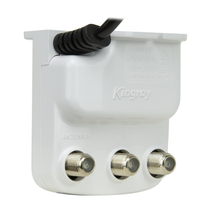 Kingray SA162F 16dB Gain 2 Way Splitter Indoor Amplifier with mains power, 47-862MHz Frequency Range
